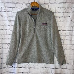 Vineyard Vines Men’s 1/4 Zip Gray Marled Pullover Sweatshirt Size Small‎